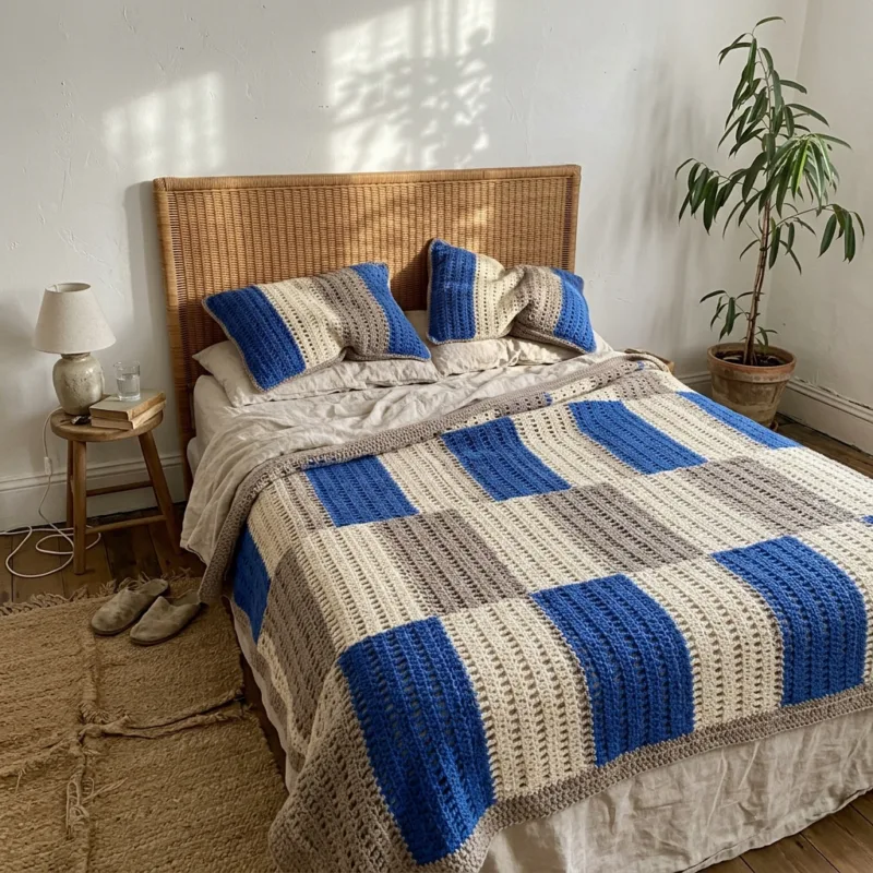 Checkerboard Bed Cover Crochet Pattern step detail