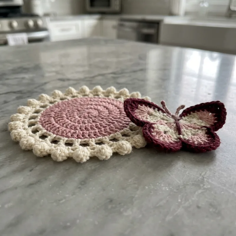 Butterfly Medallion Table Runner Crochet Pattern step detail