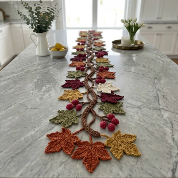 Autumn Maple Leaf Table Runner Crochet Pattern