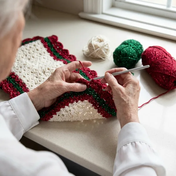 Holly Christmas Table Runner Crochet Pattern