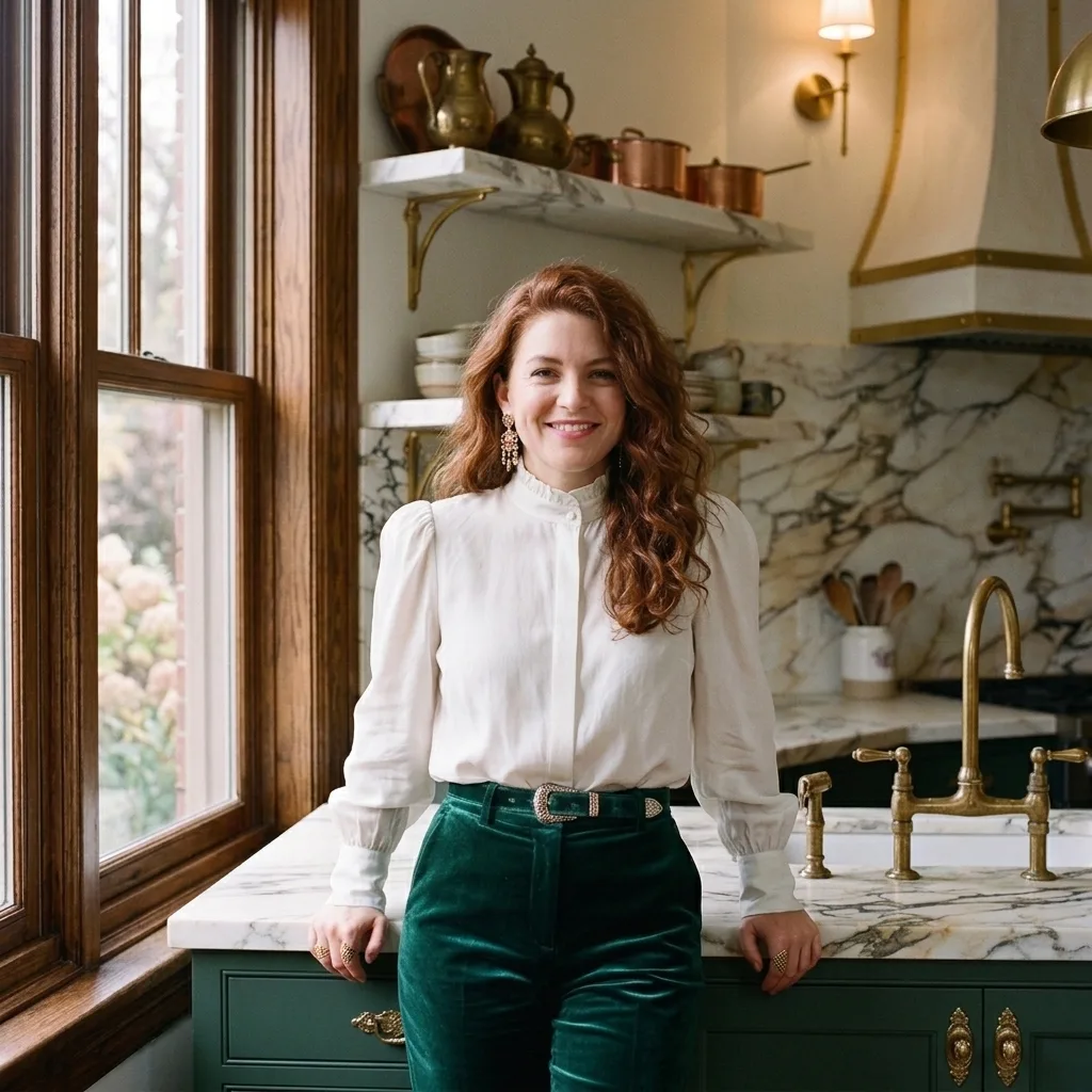 Amanda in her kitchen