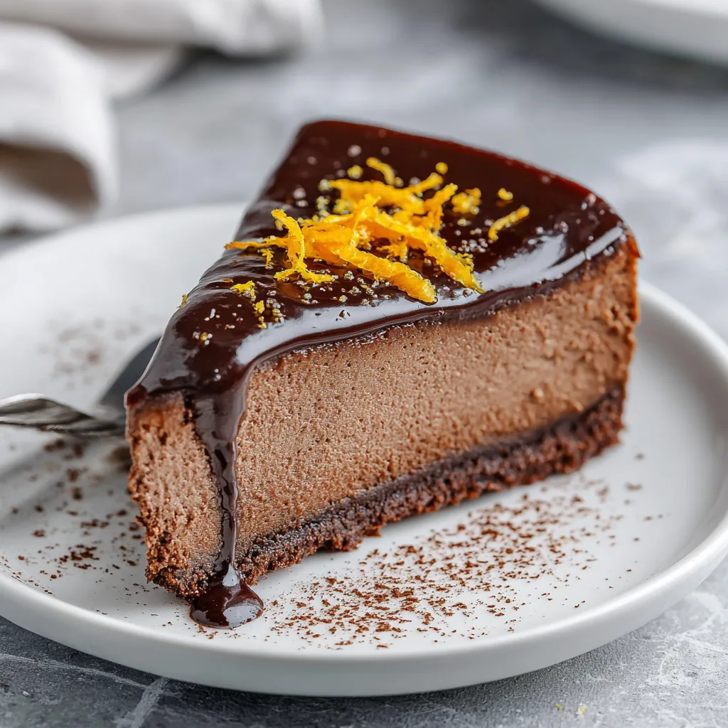 Dark Chocolate Orange Cheesecake with Ganache